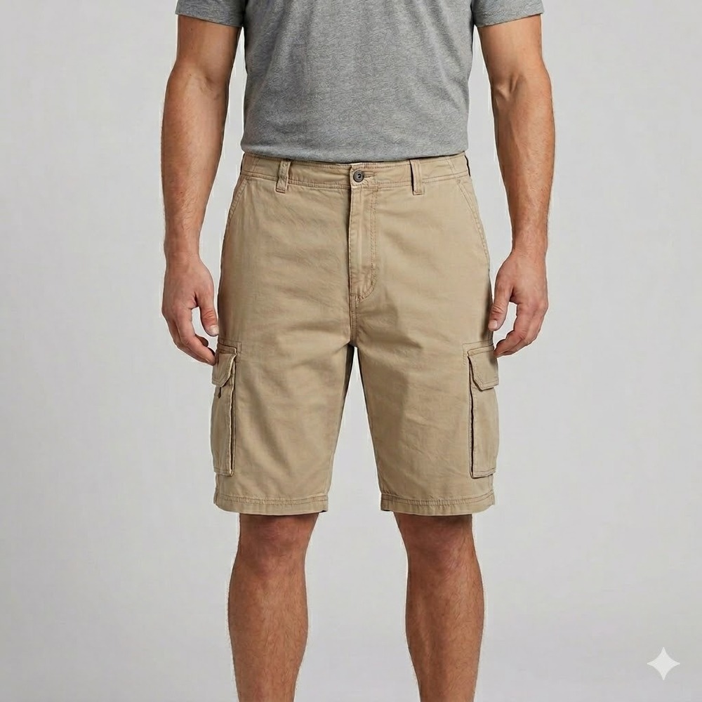 Harley-Davidson Genuine Motor Clothes Cargo Shorts Men's 46 Khaki Tan‎ EUC